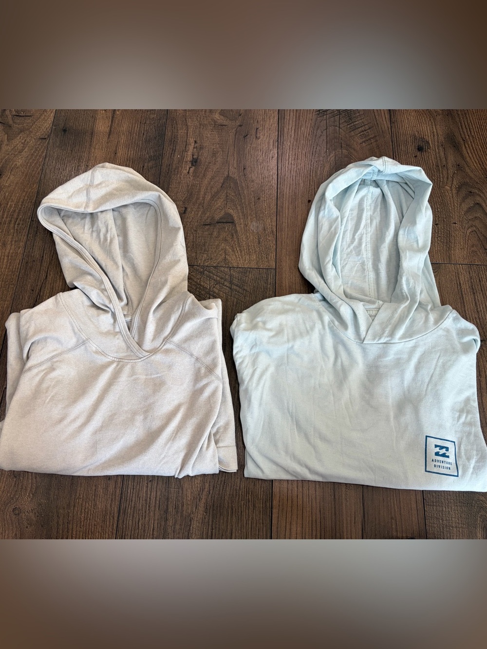 Long sleeve hooded shirts - Fabletics and Billabong
